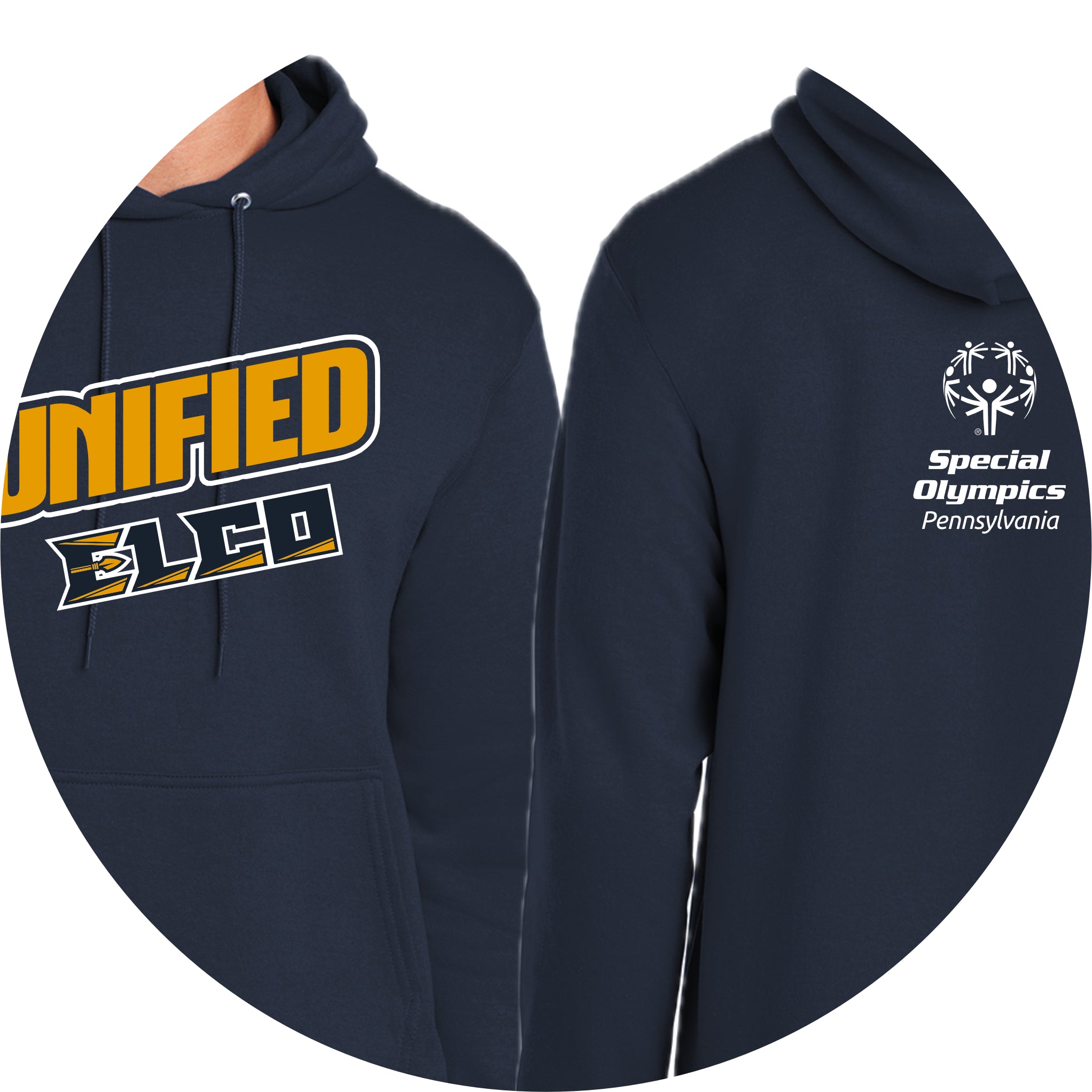 ELUN0325-06 Navy Unified Logo Hoody 2