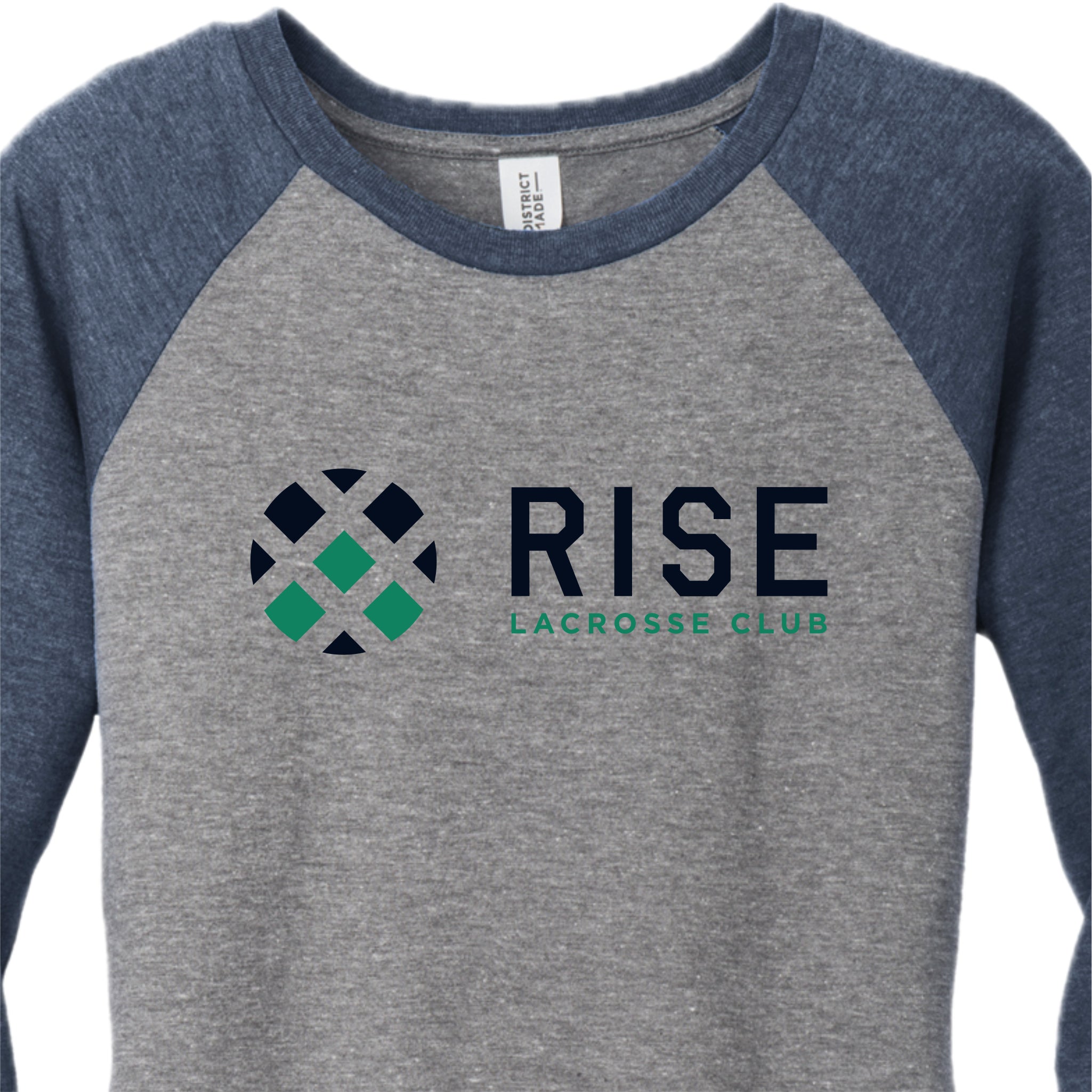 RISSH001 - 06 Navy/Grey Frost 3/4 Ladies Raglan Tee