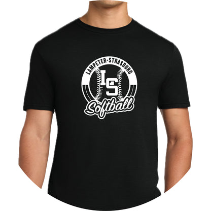 LSY0225-S03 Black Softball Short Sleeve Tee