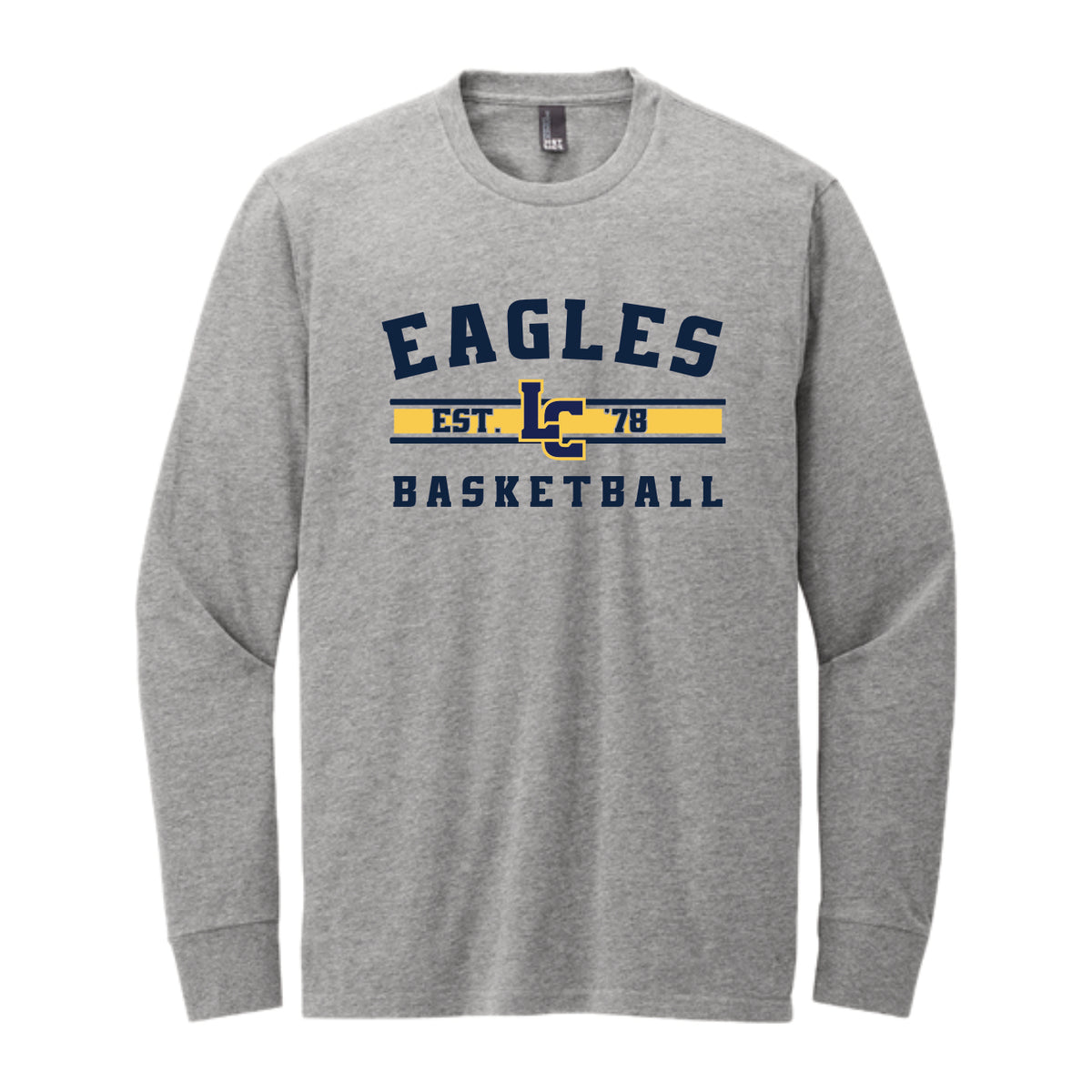 LCS129- Eagles 78 Est Basketball Long Sleeve Grey Frost Tee