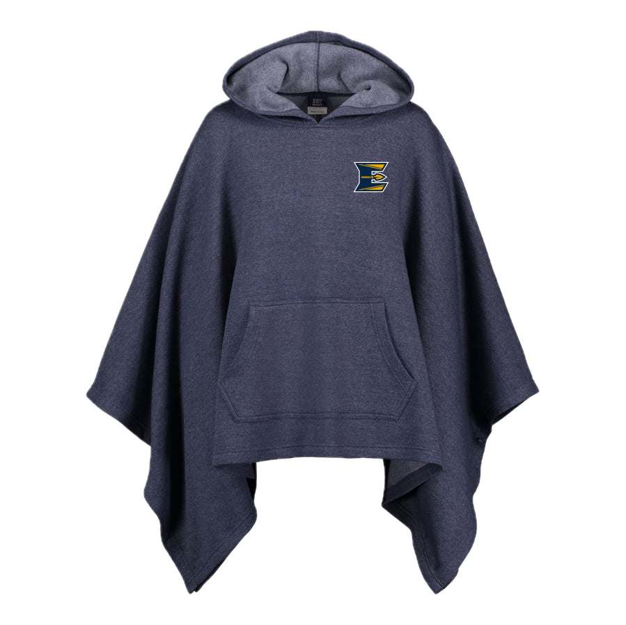 EFH05-12 Ladies Navy Heather Fleece Poncho