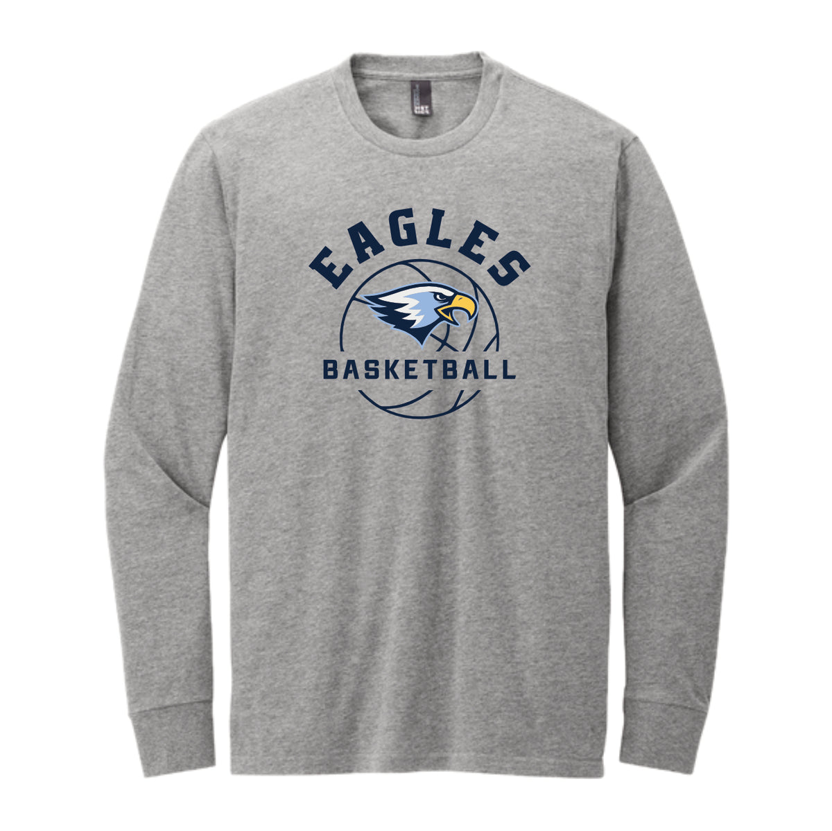 LCS130- Eagles Basketball Long Sleeve Grey Frost Tee