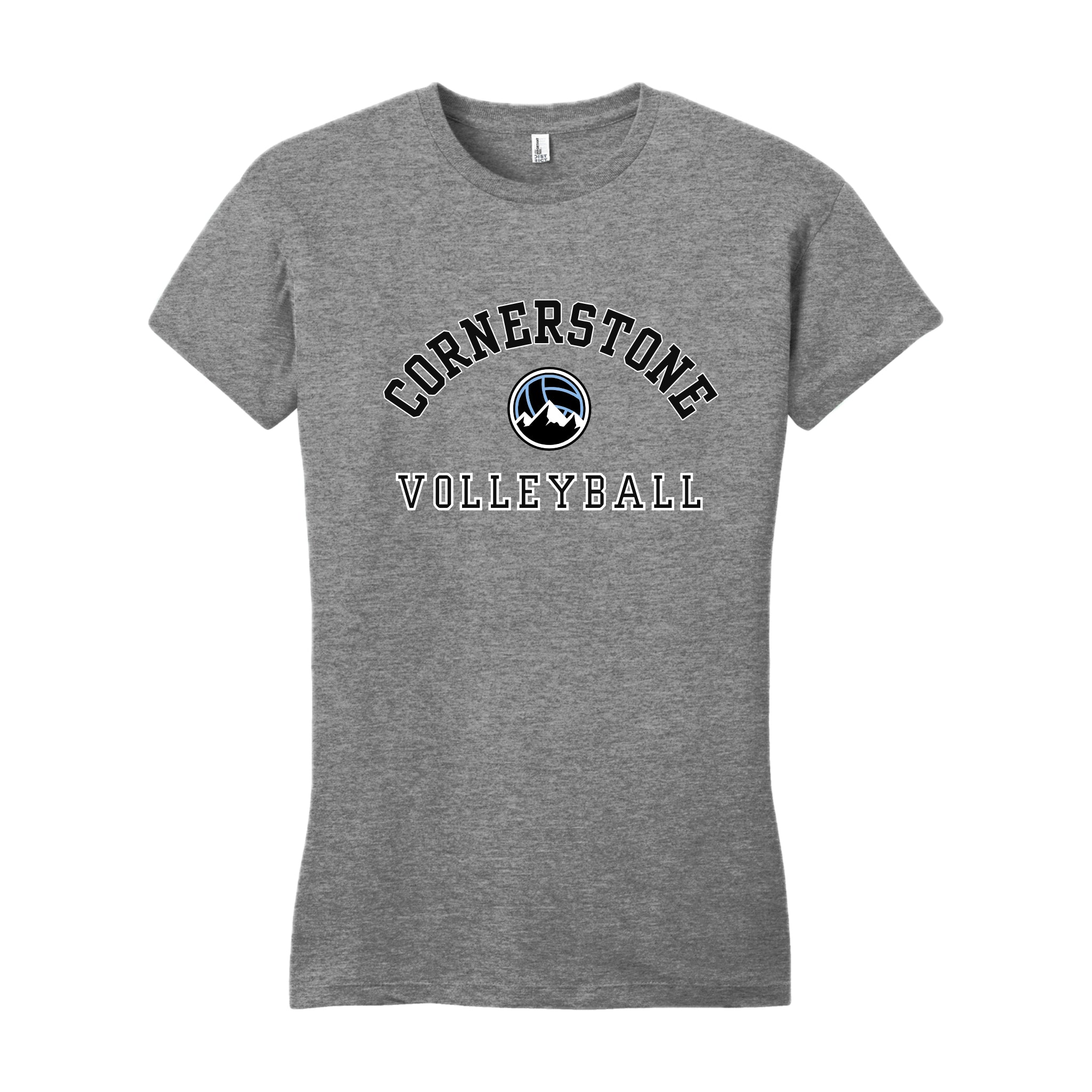 CVCSH02 - 08 Grey Frost Ladies Short Sleeve Logo Tee