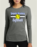 LSYS01 - 013 Heathered Charcoal Ladies Long Sleeve Tee