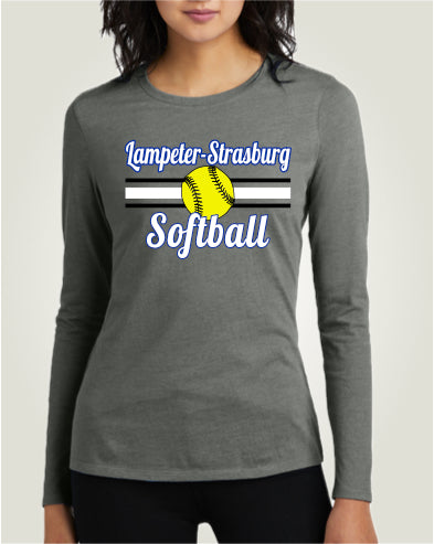 LSYS01 - 013 Heathered Charcoal Ladies Long Sleeve Tee
