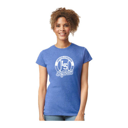 LSY0225-S02 Heather Royal Softball Women's Short Sleeve Tee