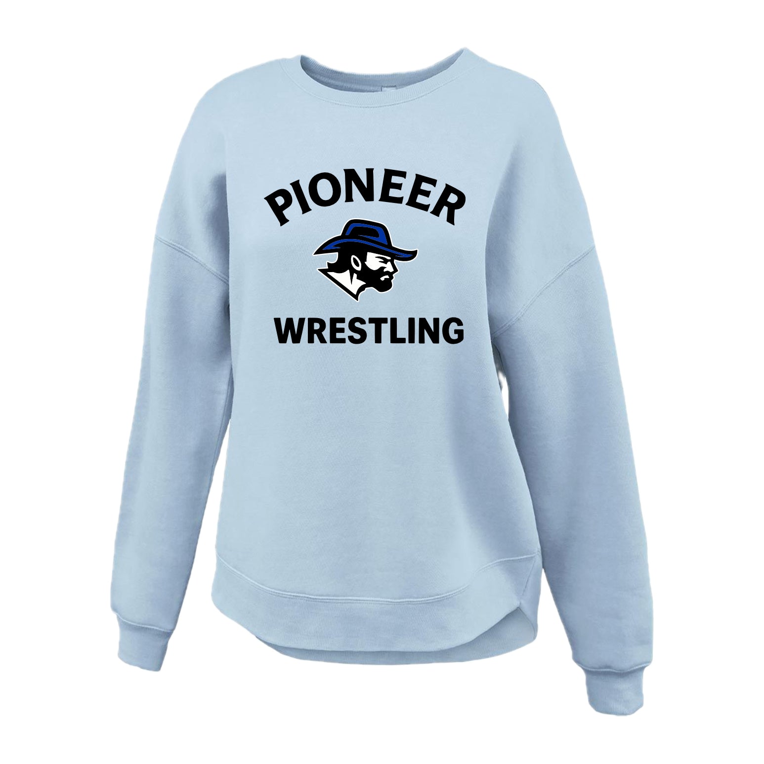 PMCSH3 - 13 Ladies Blue Curve Bottom Crew Sweatshirt