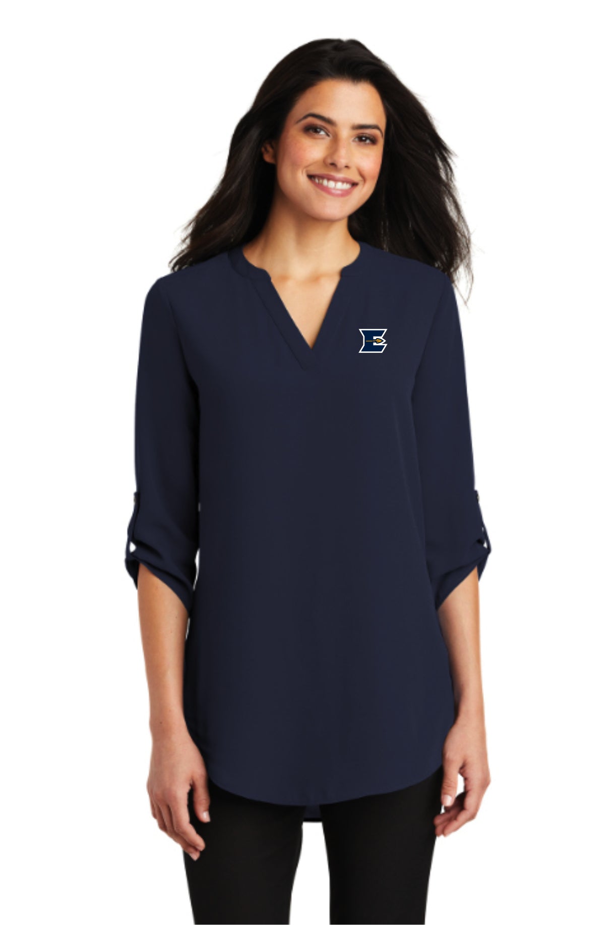 ELCOIS023-007 Ladies Navy Tunic Blouse