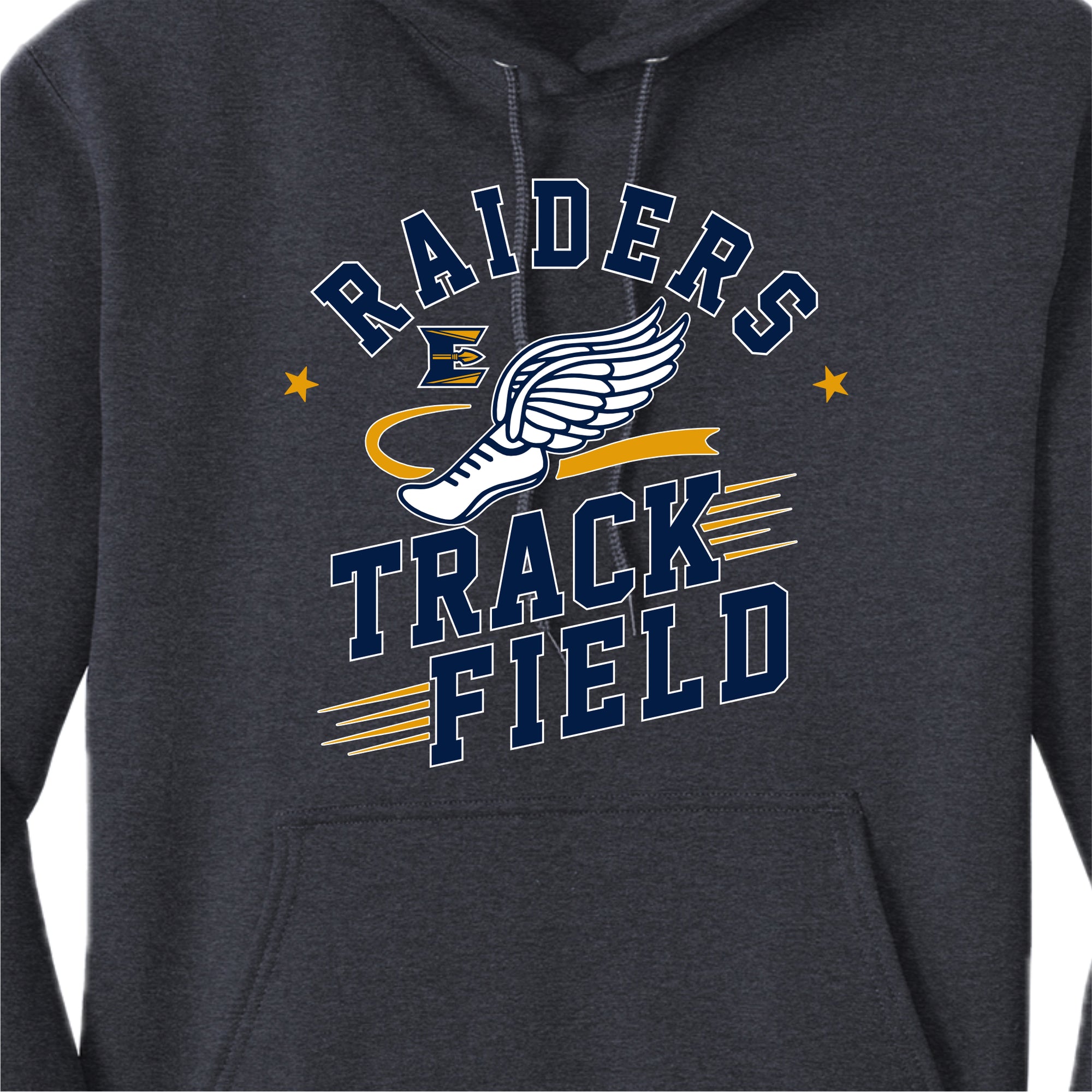 ETFSH02-07 Heather Navy Hooded Sweatshirt