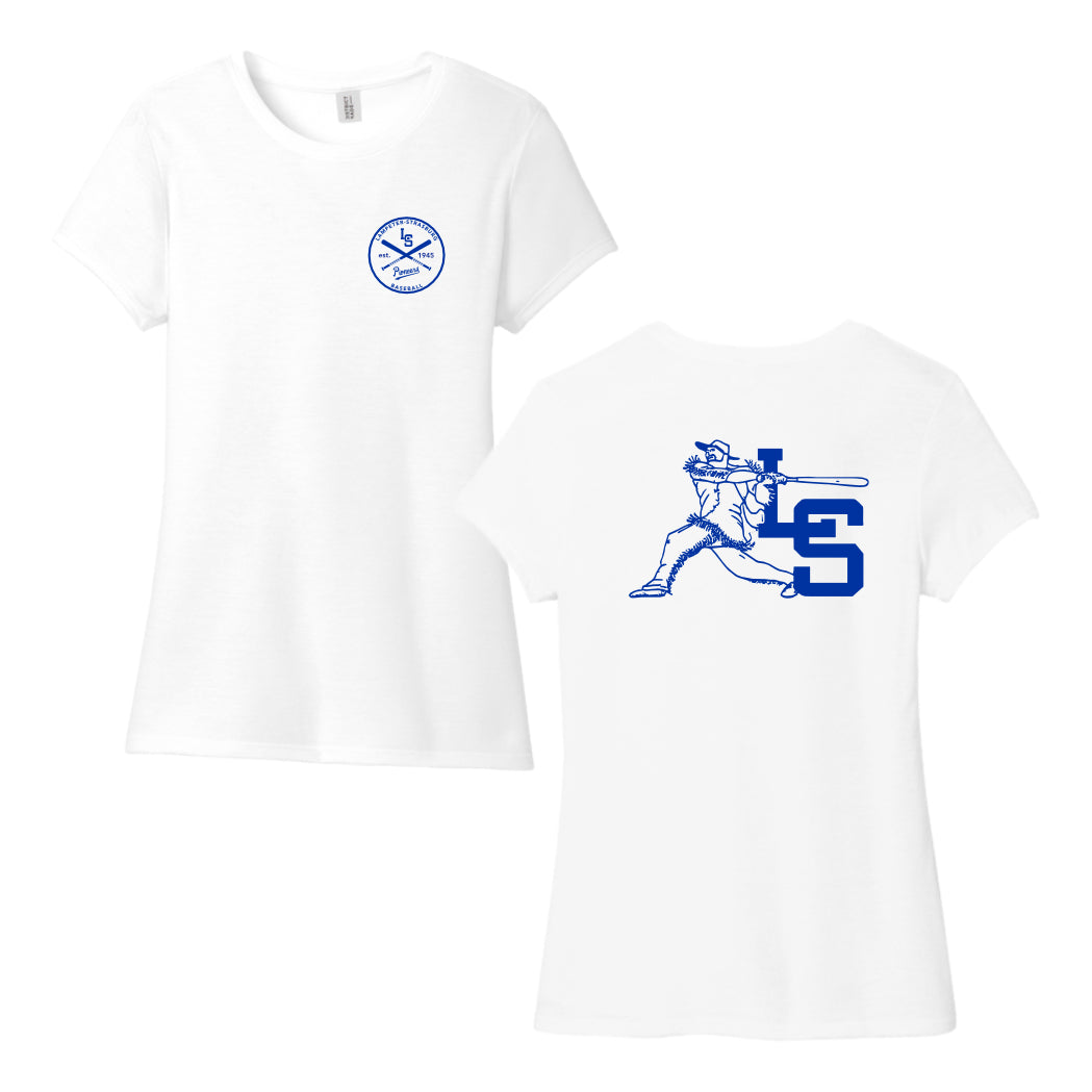 LSBSH04 - 12 Swinging Pio Ladies White Triblend Short Sleeve Tee