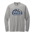 LCS132- Eagles Distressed Basketball Long Sleeve Grey Frost Tee