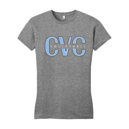 CVCSH01 - 10 Grey Frost Ladies Short Sleeve CVC Tee