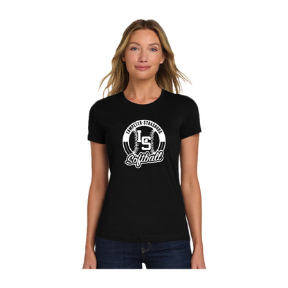 LSY0225-S04 Black Softball Women's Short Sleeve Tee