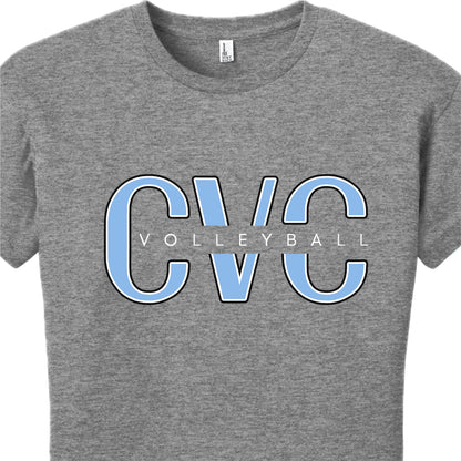 CVCSH01 - 10 Grey Frost Ladies Short Sleeve CVC Tee