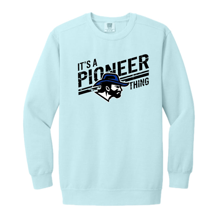 LSHHSH01 - 15 Chambray PIO THING Comfort Colors Crewneck Sweatshirt