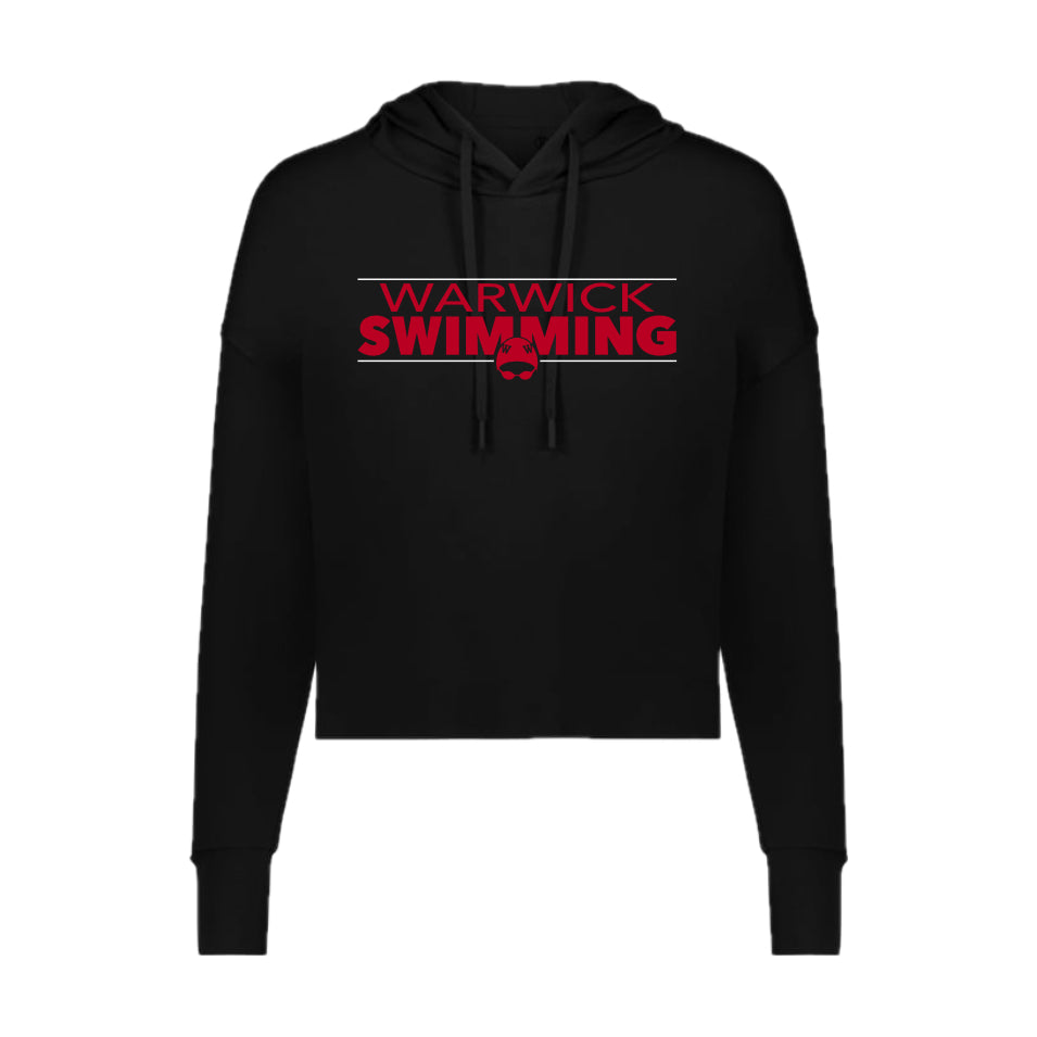 WARSWSH01-22 Ladies Black Effortless Boxy Hooded Sweatshirt