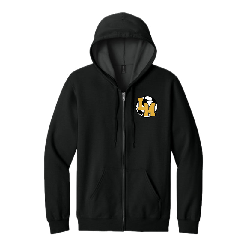 LMHSOCSH01 - 27 Black Full-Zip Fleece Hooded Sweatshirt