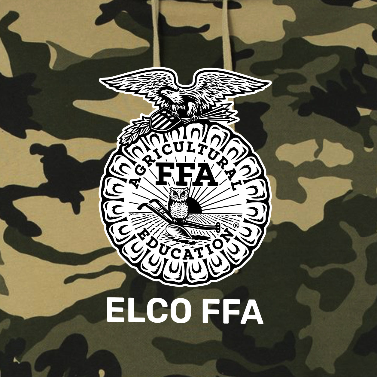 ELFFA01 - 08 Camo Hooded Sweatshirt