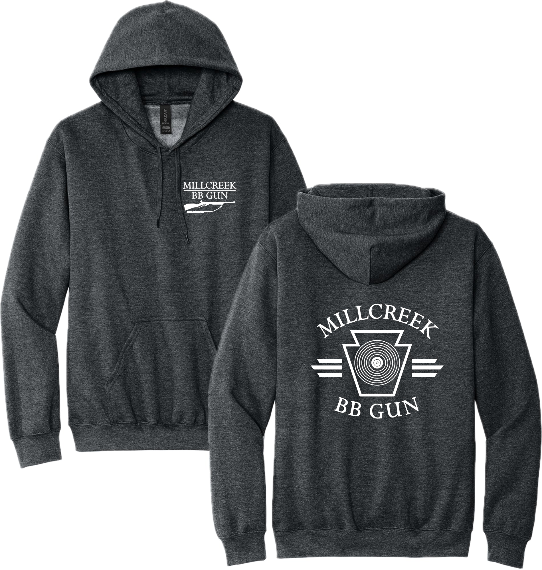 MILBBSH03-09 Dk Heather Grey Hooded Sweatshirt