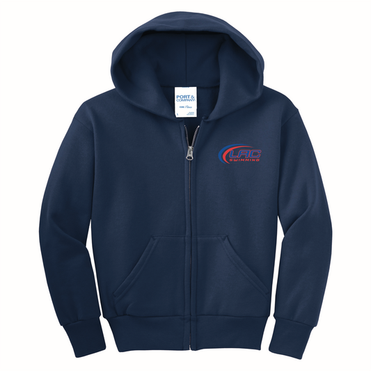 LACSH003-17 Navy Youth Zip Up Hoodie