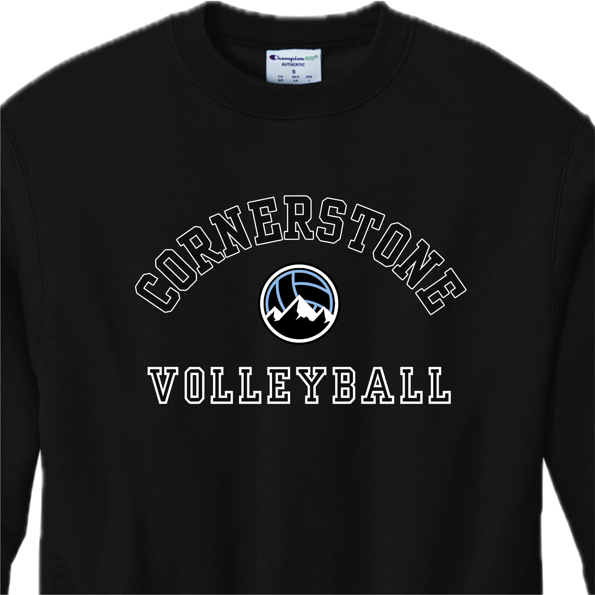 CVCSH02 - 11 Black Champion Logo Crew Sweatshirt