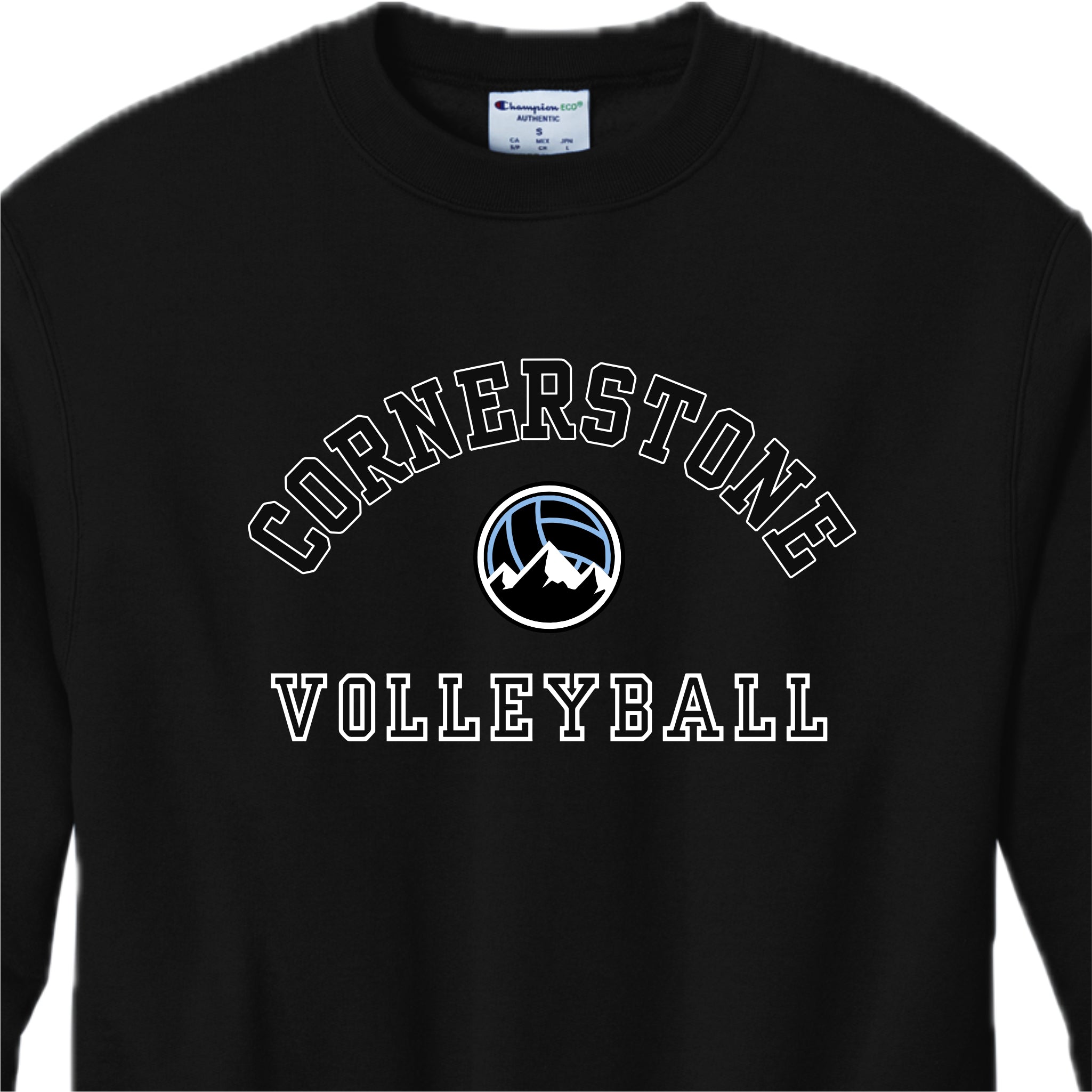 CVCSH02 - 11 Black Champion Logo Crew Sweatshirt