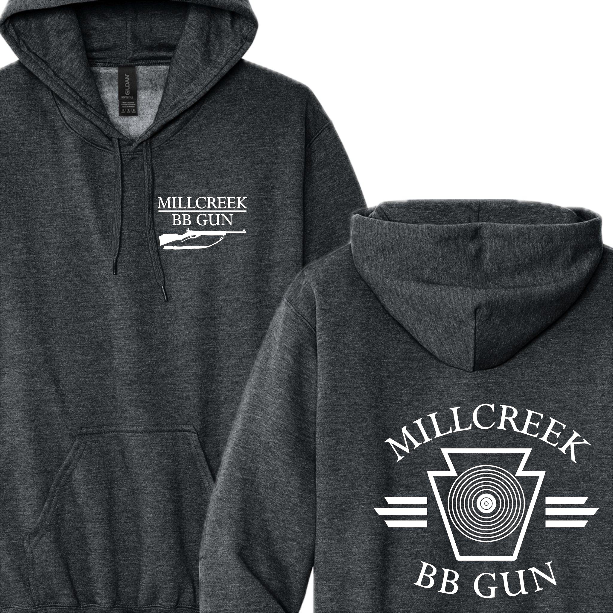 MILBBSH03-09 Dk Heather Grey Hooded Sweatshirt
