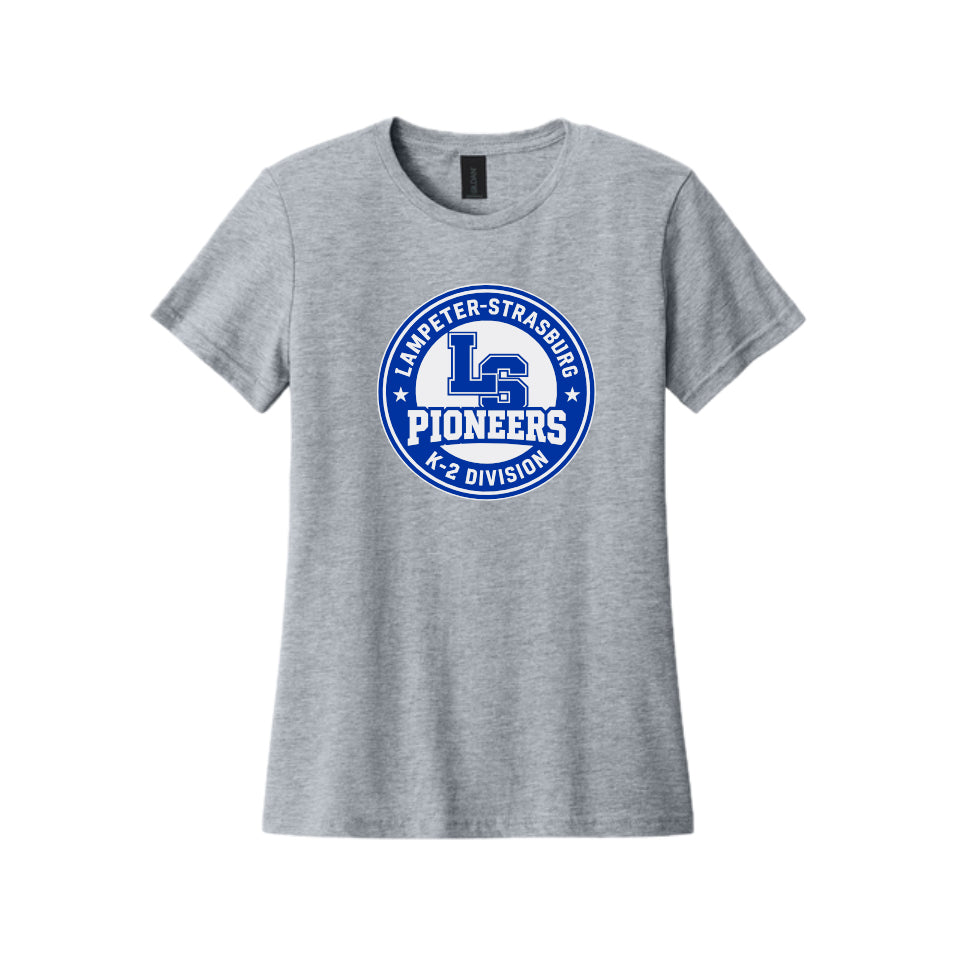 LSLAMELSH01 - 18 Grey Circle Ladies Soft T-Shirt