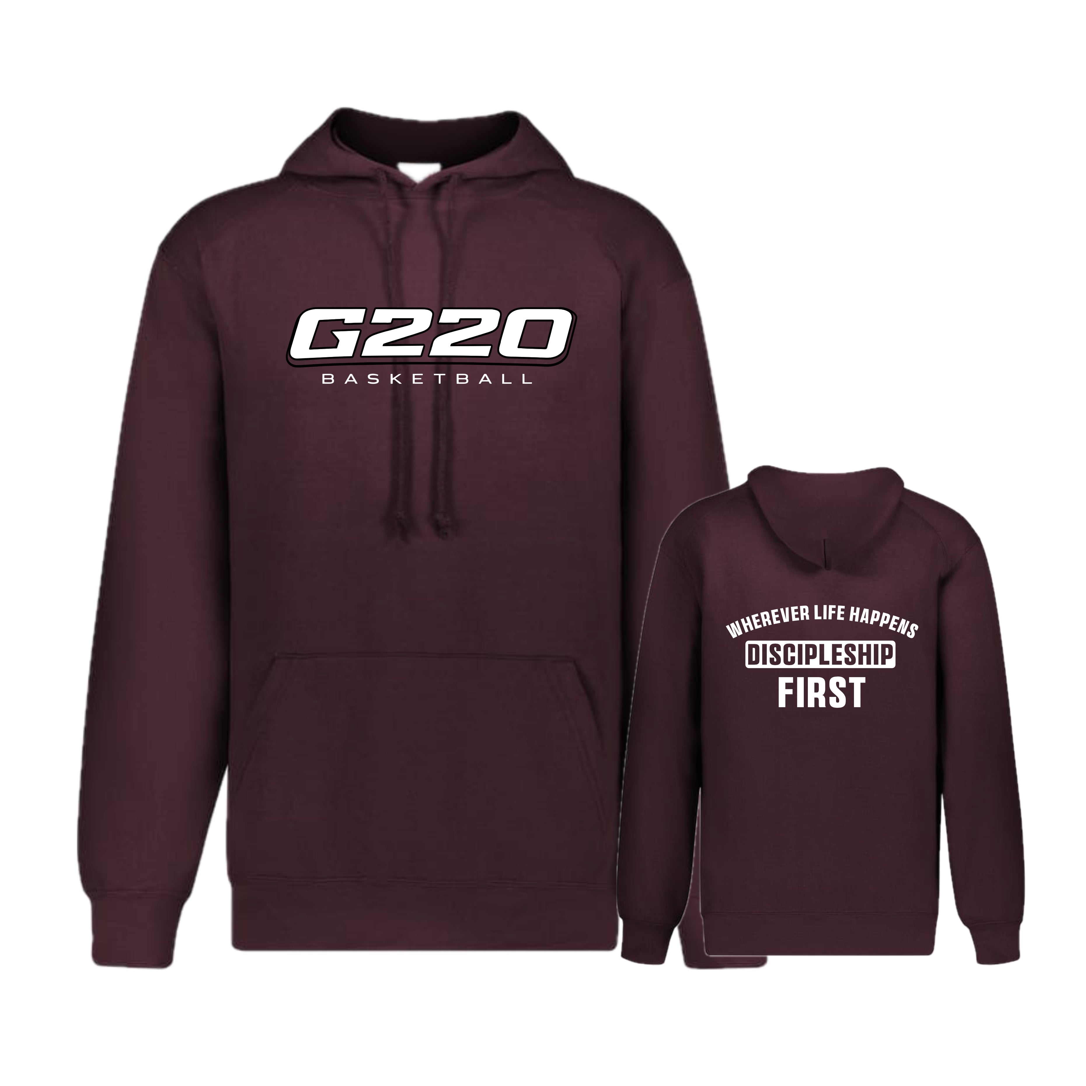 G220SH02 19 Maroon Hooded Sweatshirt