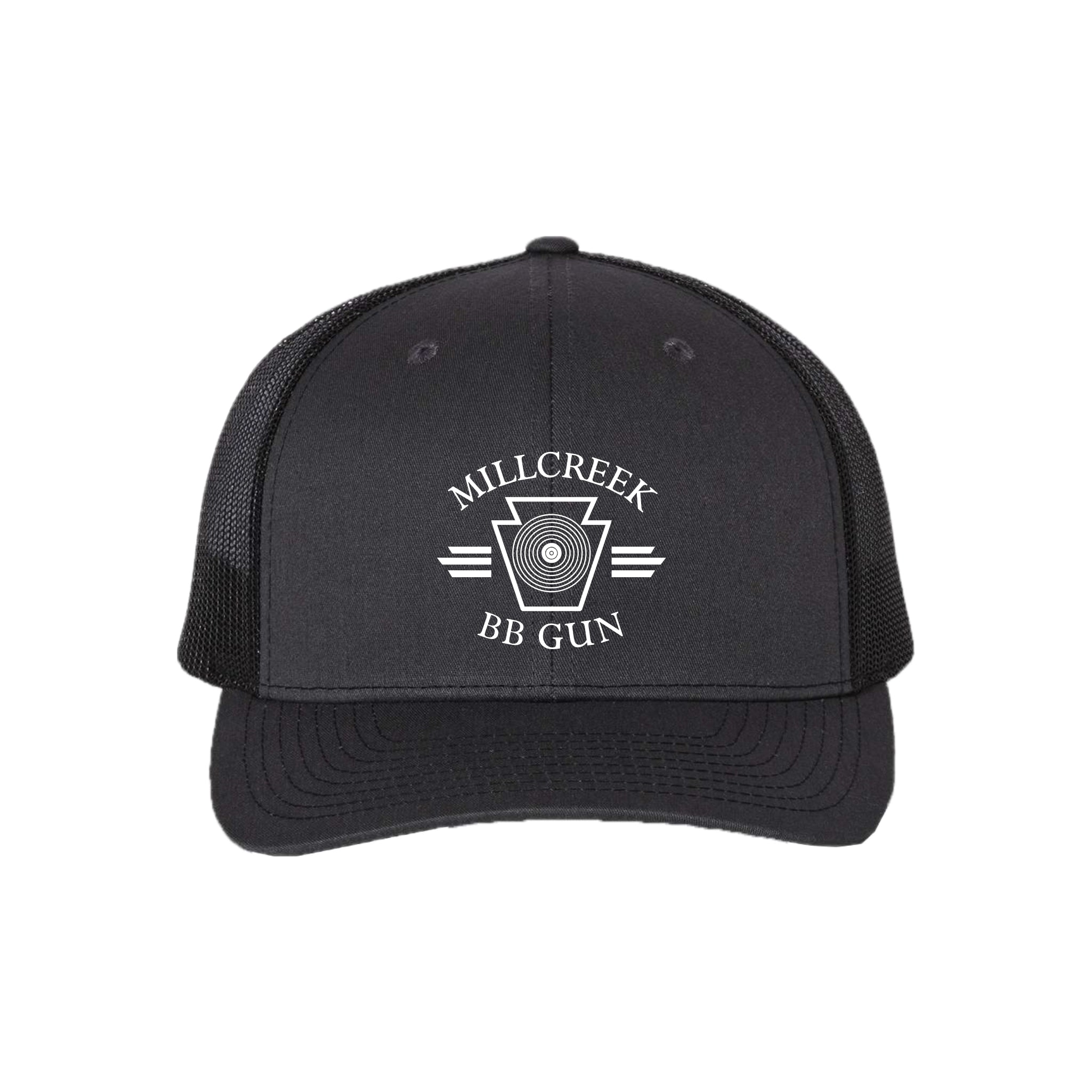 MILBBSH03-10 Dk Richardson Charcoal/Black Adjustable Trucker Hat