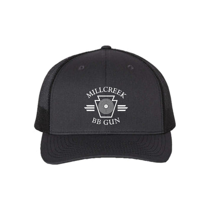 MILBBSH03-10 Dk Richardson Charcoal/Black Adjustable Trucker Hat