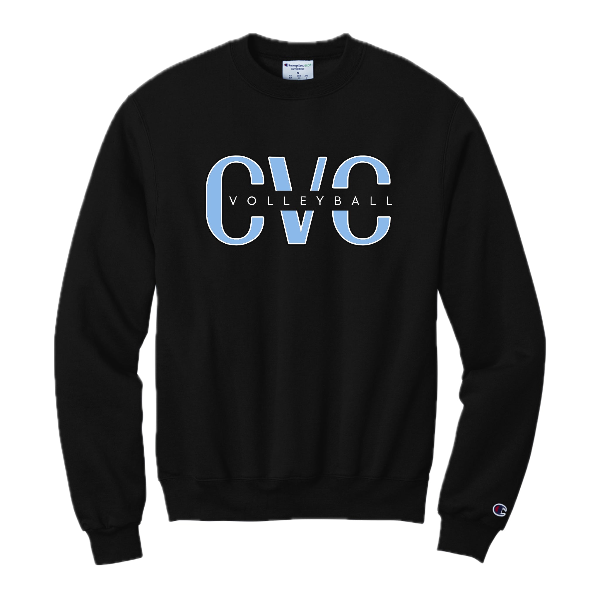 CVCSH02 - 12 Black Champion CVC Crew Sweatshirt