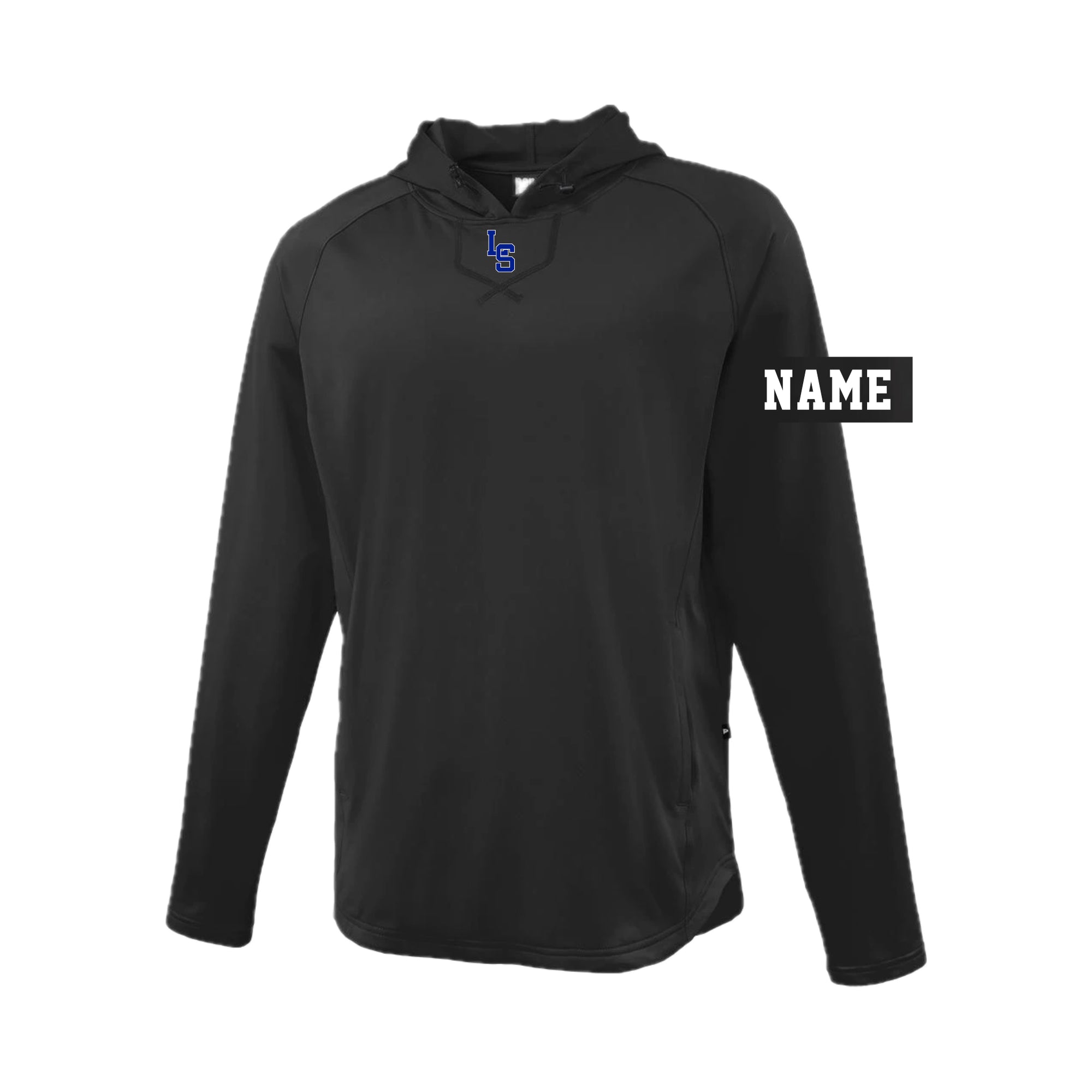 LSHS0225-21  Black Performance Hooded Sweatshirt
