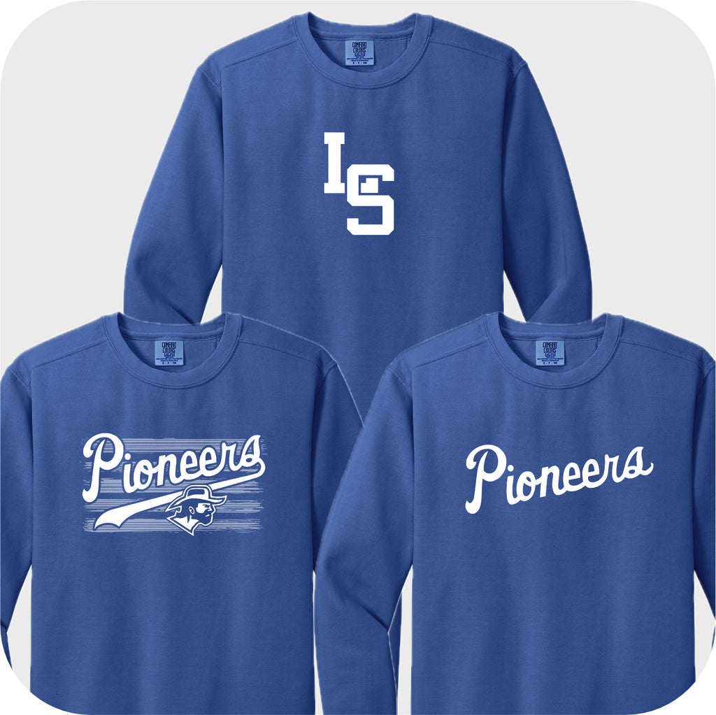 LSELEM01 - 08 Flo Blue Comfort Color Crew Sweatshirt