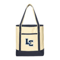 LCS100 - Navy/Natural Coton Canvas Tote 16.5"H x 14"W x 7.5"D
