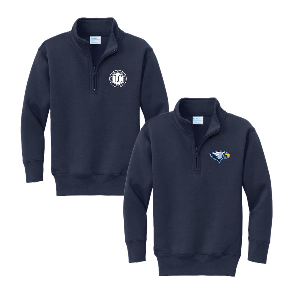 LCS094 - Youth Navy 1/4 Zip Sweatshirt