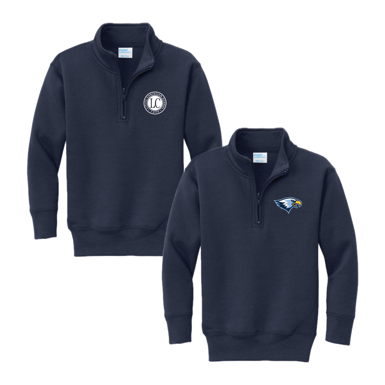 LCS094 - Youth Navy 1/4 Zip Sweatshirt