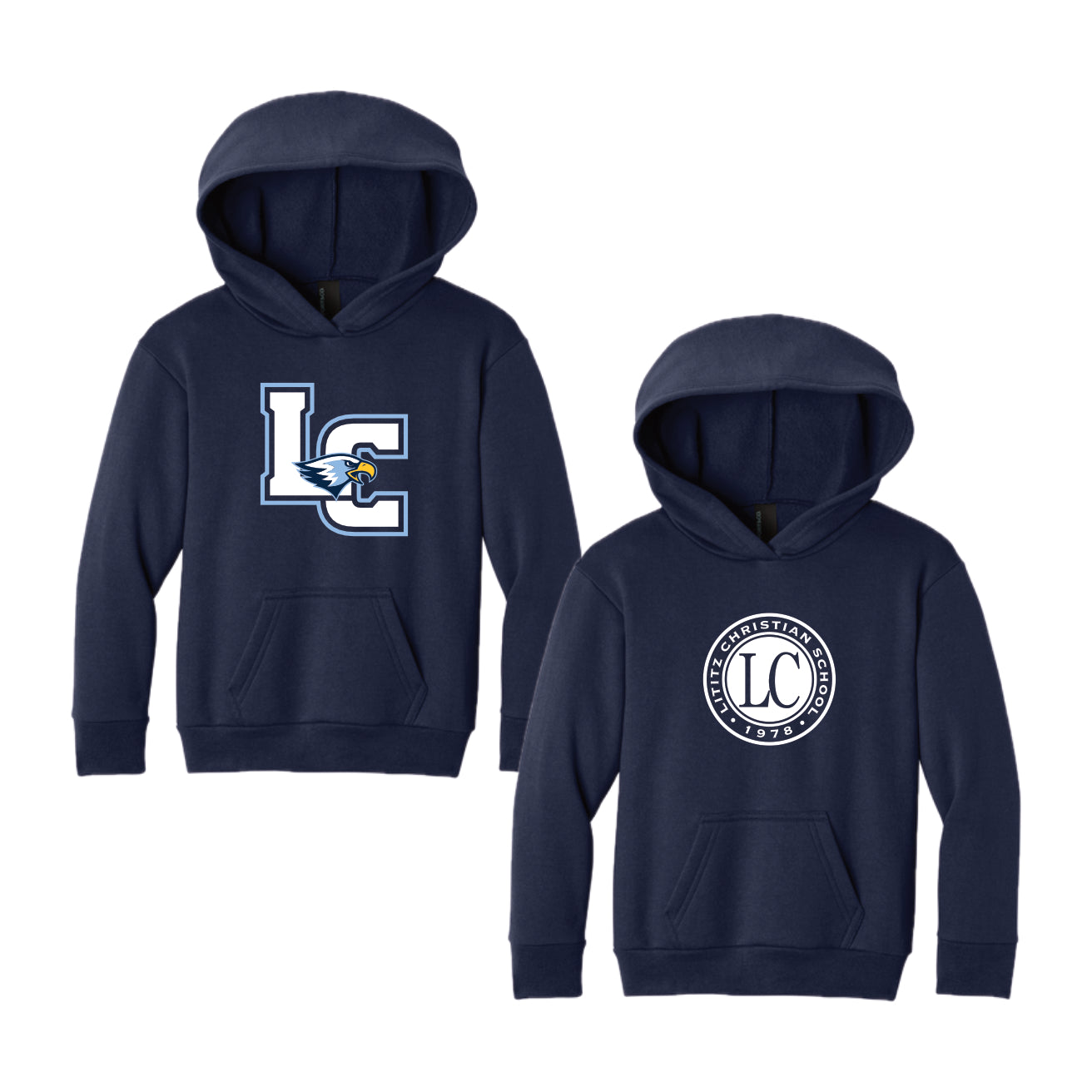 LCS092 - Youth True Navy Hooded Sweatshirt