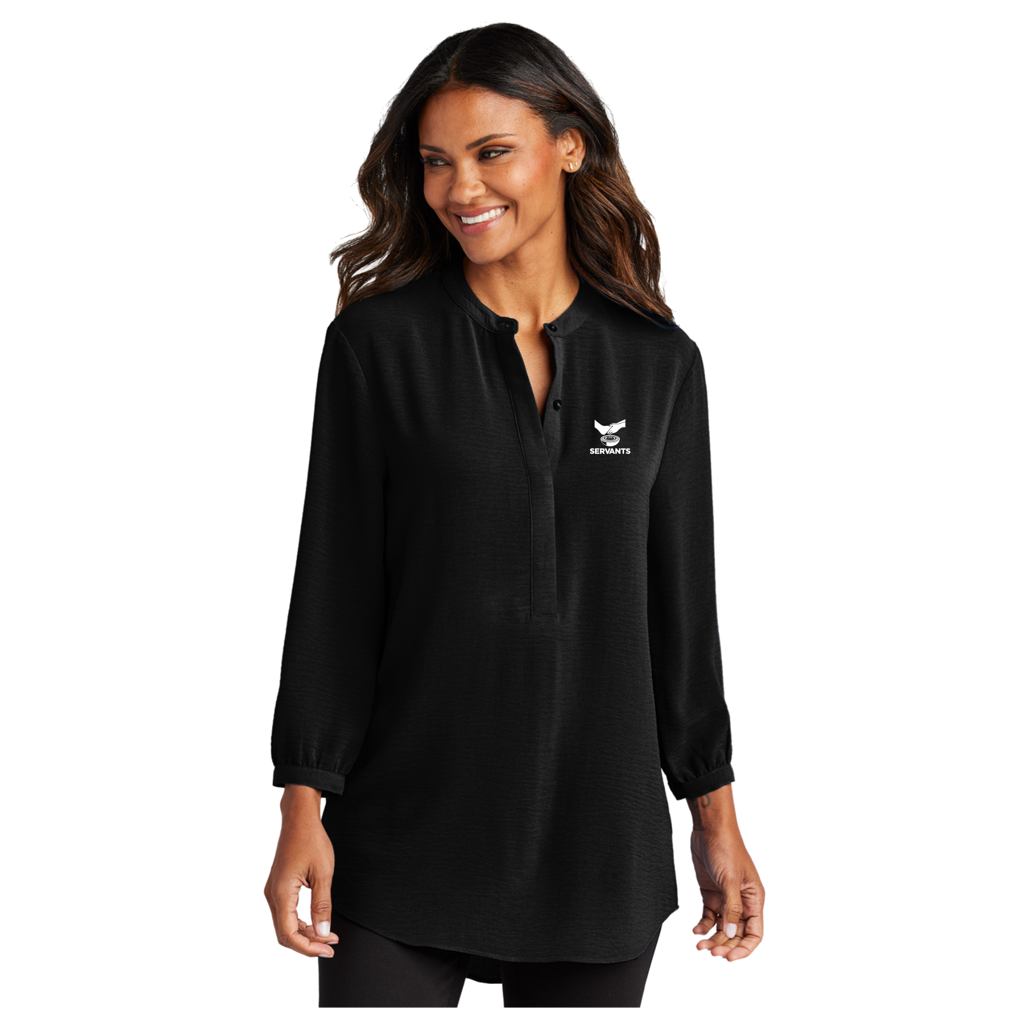 SERV007 Ladies Textured Crepe Tunic
