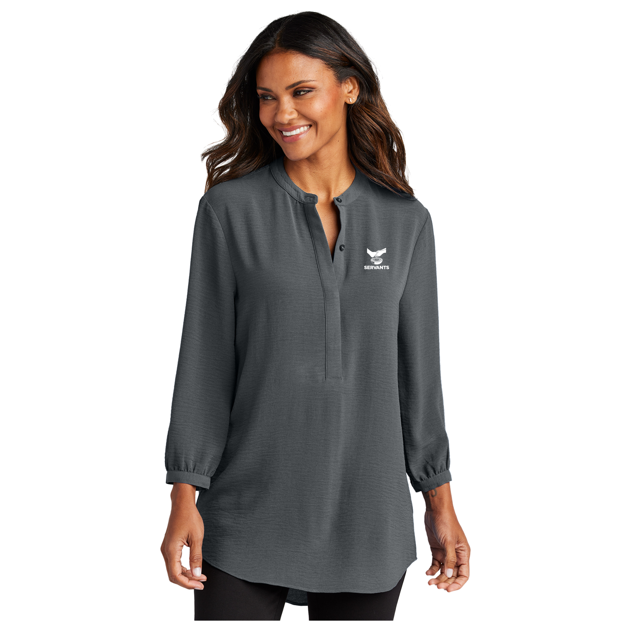 SERV007 Ladies Textured Crepe Tunic