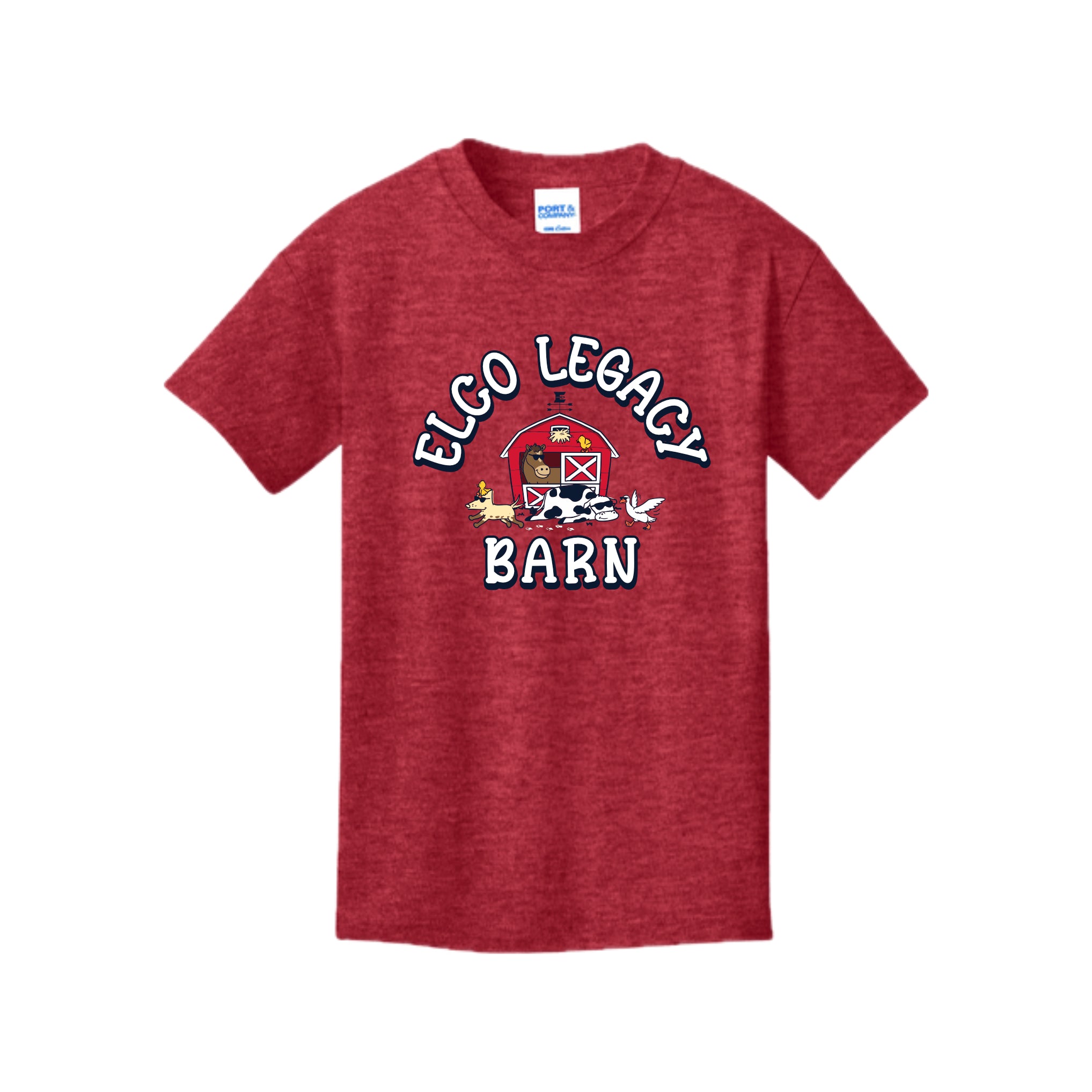 ELBARN 01 - Heather Red Youth Supoort the Barn T-Shirt