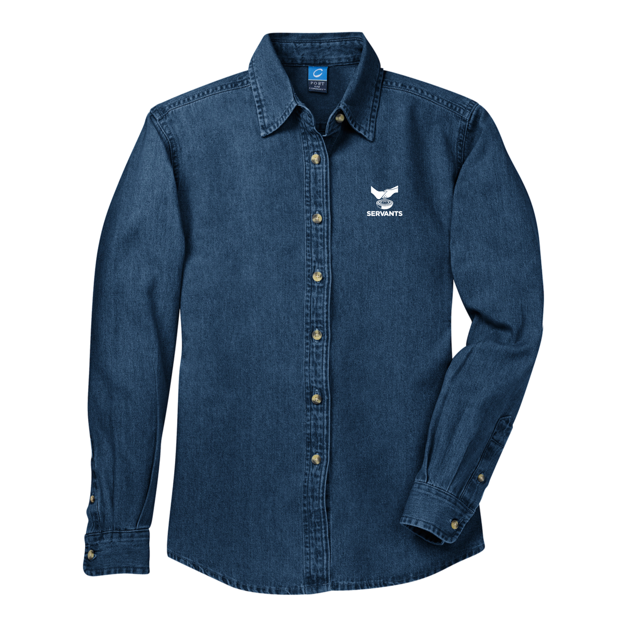 SERV008 Ladies Long Sleeve Denim Shirt