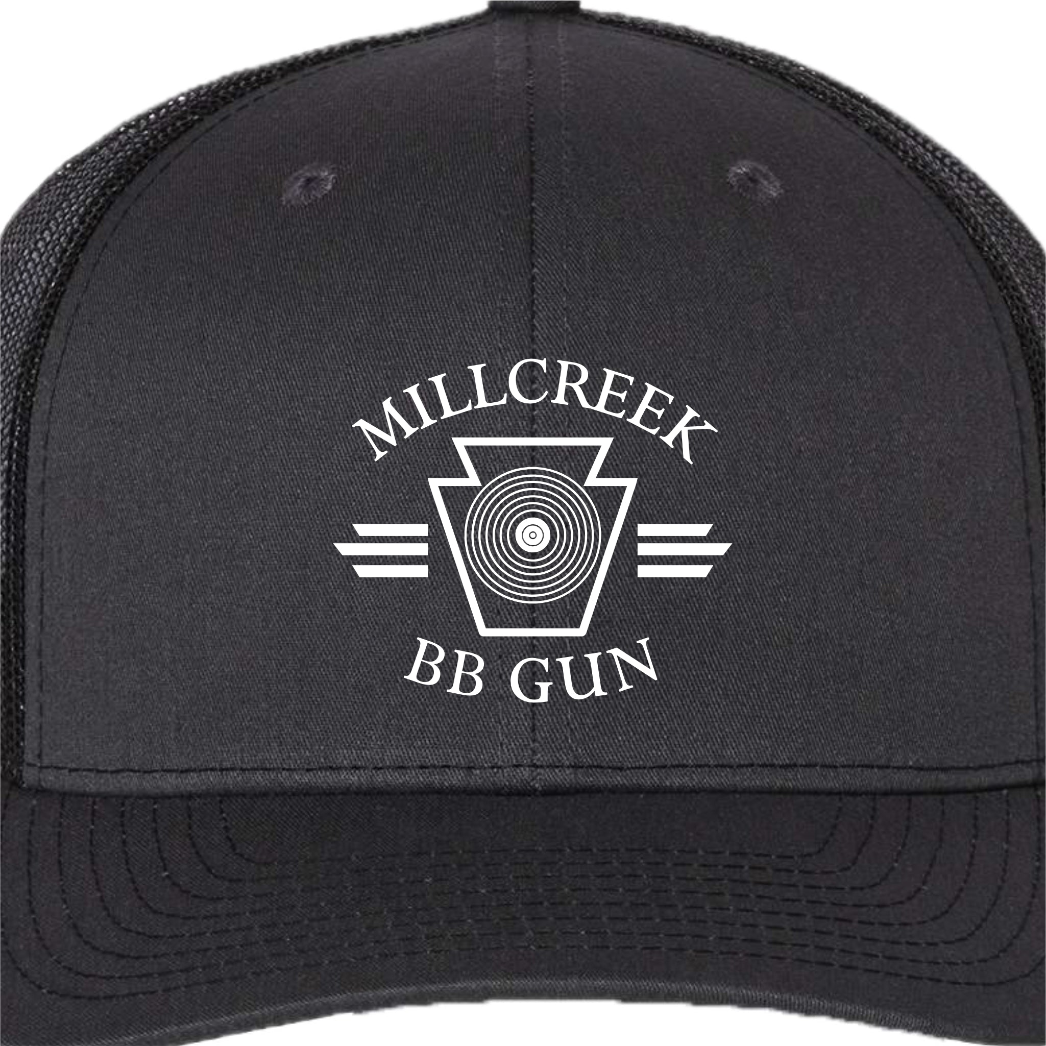 MILBBSH03-10 Dk Richardson Charcoal/Black Adjustable Trucker Hat