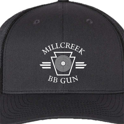 MILBBSH03-10 Dk Richardson Charcoal/Black Adjustable Trucker Hat