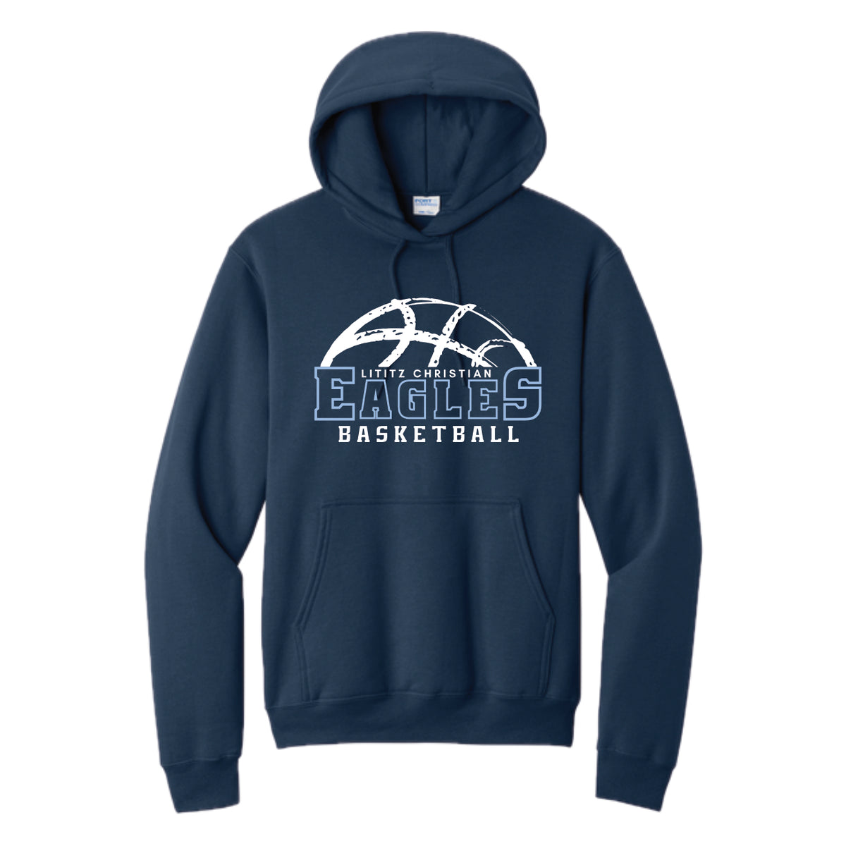 LCS137- Eagles Distressed Basketball Navy Hoody