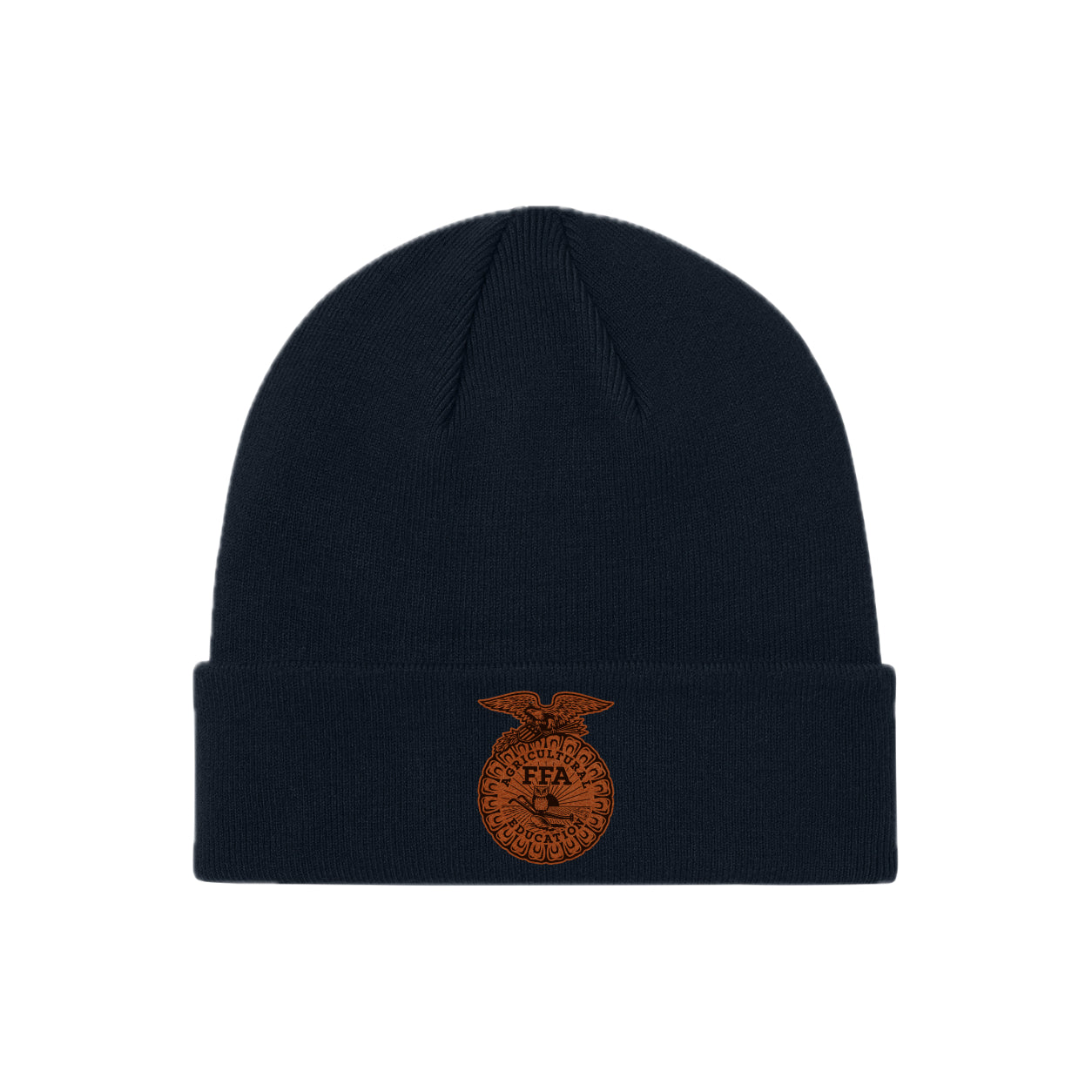 ELFFA01 - 11 Navy Beanie w/Leather Patch