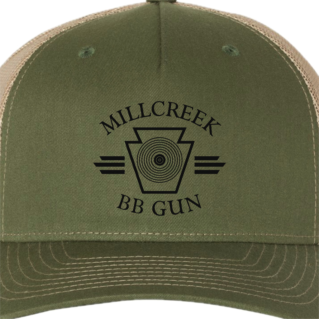 MILBBSH03-11 Richardson Olive Green/Tan Adjustable Trucker Hat