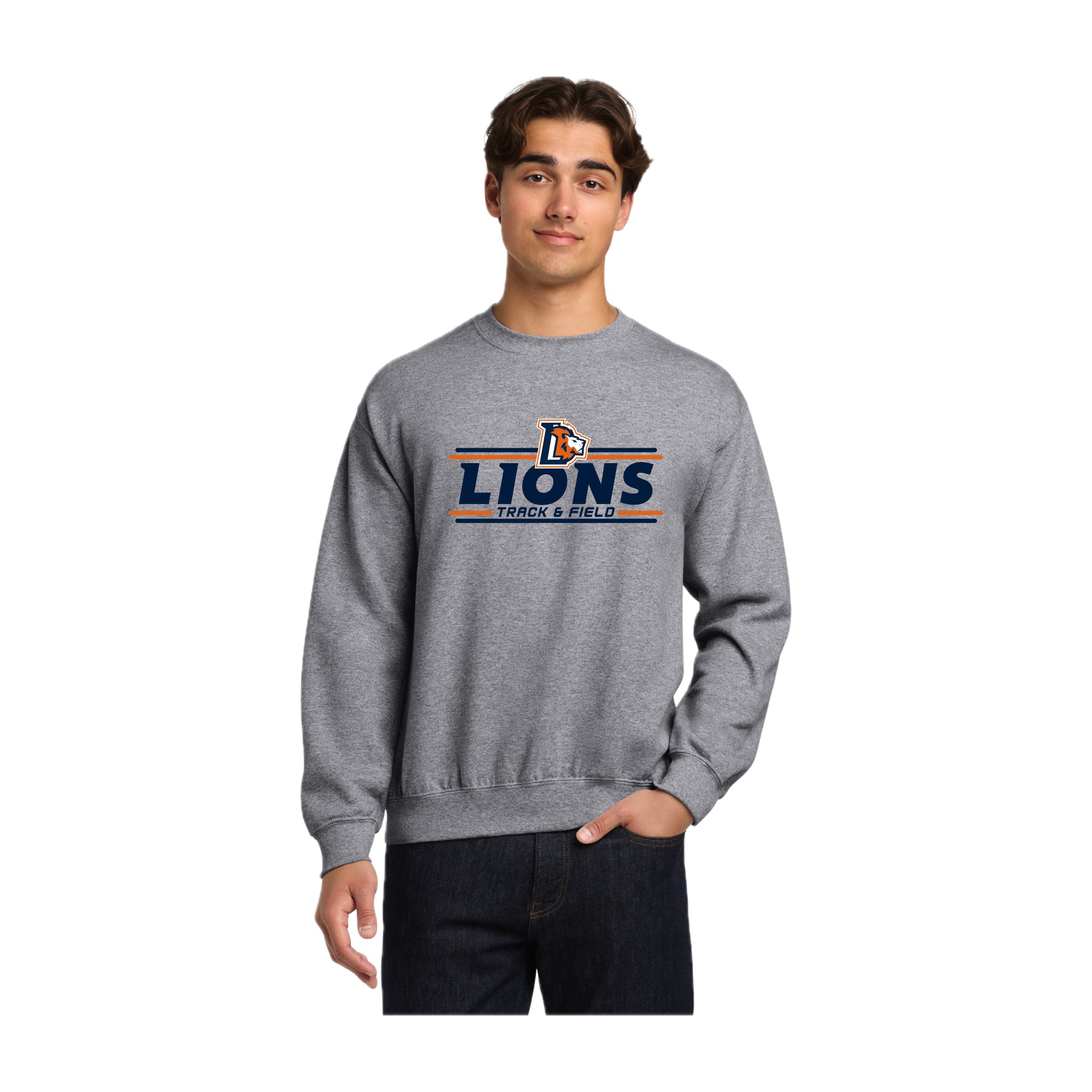 LCCS0325-12 Sport Grey Crewneck Sweatshirt