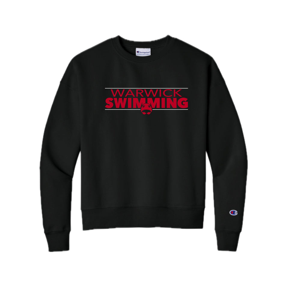 WARSWSH01-27 Ladies Black Champion Fleece Crewneck Sweatshirt