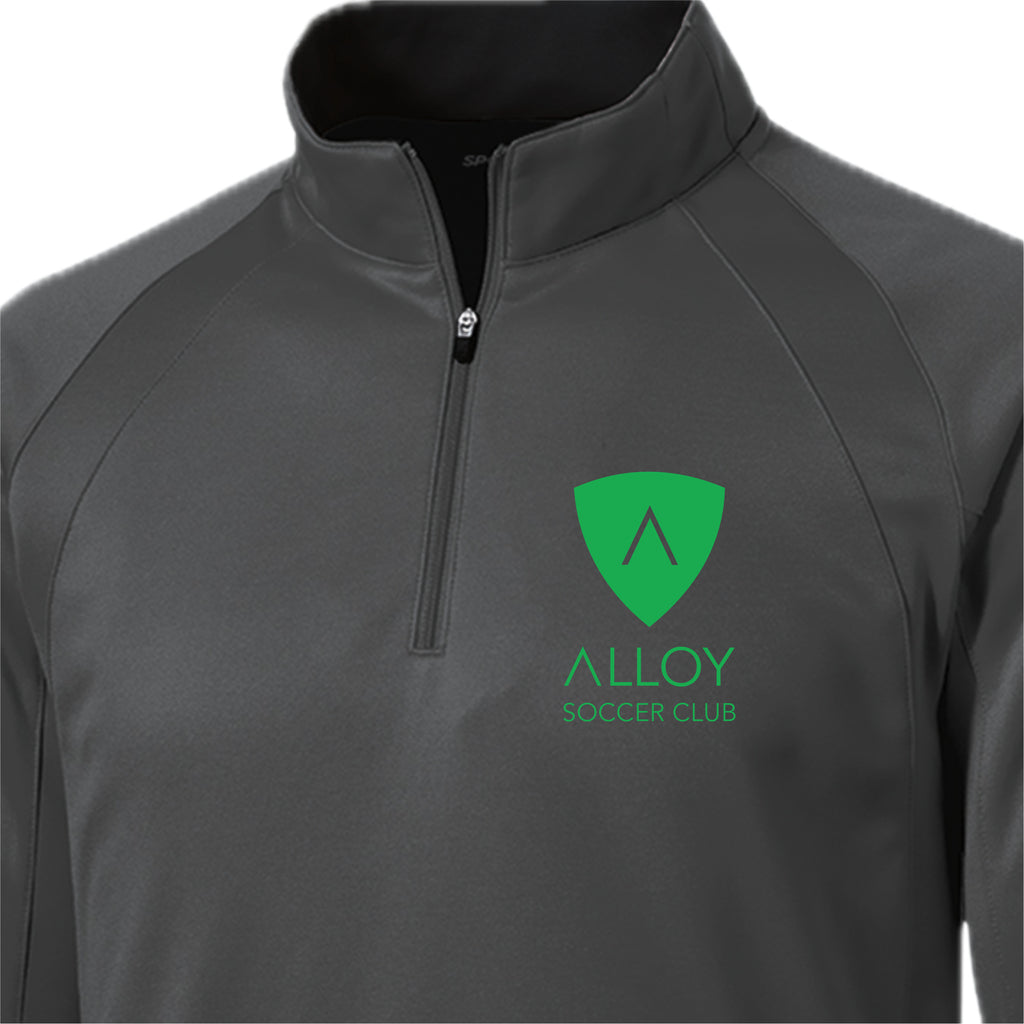 ASCSH01-12 Dk Smoke/Black Fleece 1/4 Zip
